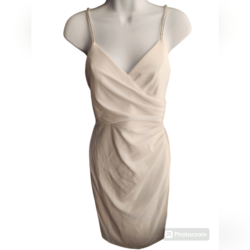 NWT Jules & Cleo White Sleeveless Cocktail Dress Rhinestones Size 2